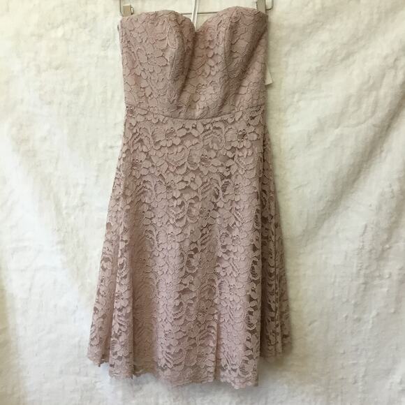 David's Bridal Strapless Lace Dress - Picture 3 of 15